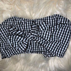 Fashion Nova Checkered Pattern Crop Top